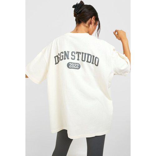 Camiseta Oversize Con Estampado Dsgn Studio En La Espalda - boohoo - Modalova