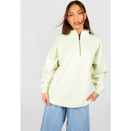 Sudadera Tall Básica Oversize Con Cremallera A La Mitad - boohoo - Modalova