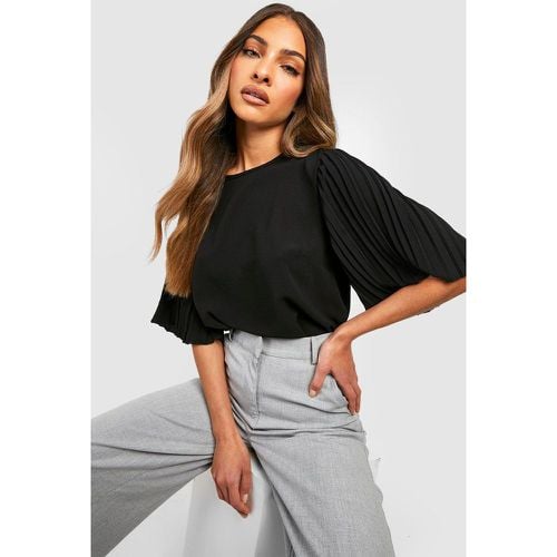 Blusa De Tela Con Mangas Plisadas - boohoo - Modalova