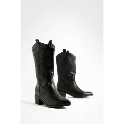 Botas Camperas Estilo Western De Holgura Ancha Con Etiqueta En El Tobillo - boohoo - Modalova