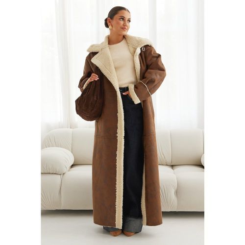 Cappotto maxi stile aviatore effetto vintage - boohoo - Modalova