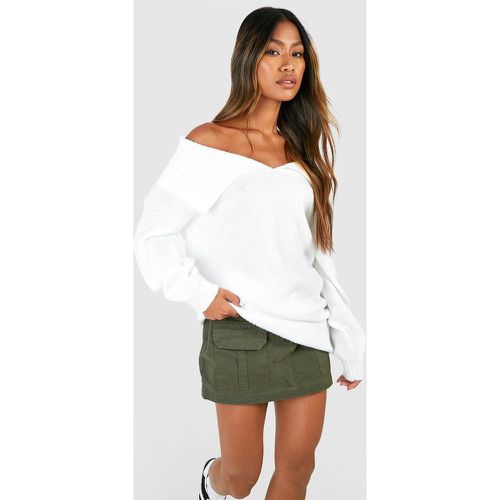 Jersey Oversize Con Cuello, Blanco - boohoo - Modalova