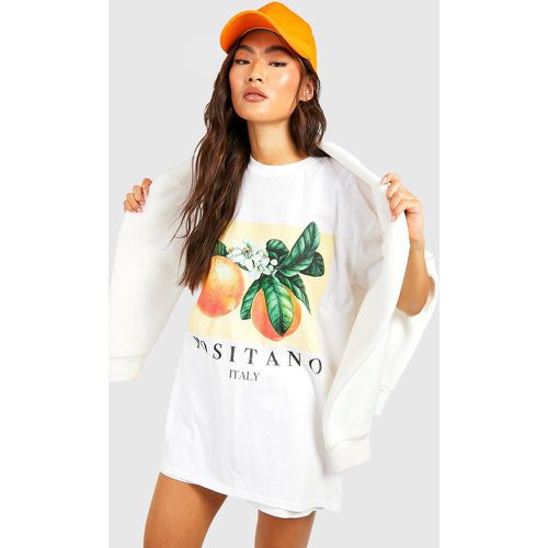 Camiseta Oversize Con Estampado De Fruta De Positano - boohoo - Modalova