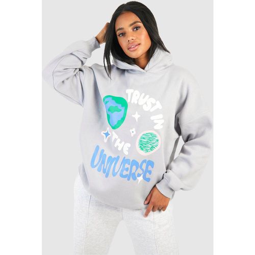 Sudadera Oversize Con Capucha Y Eslogan En Relieve - boohoo - Modalova