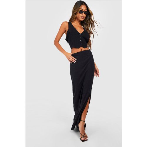 Gonna maxi pull-on in misto lino - boohoo - Modalova