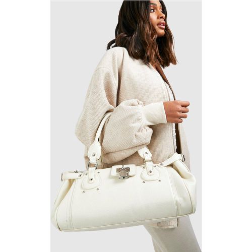 Borsa Tote oversize con lucchetto - boohoo - Modalova