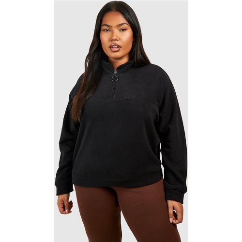 Felpa Plus Size con zip corta e anello - boohoo - Modalova