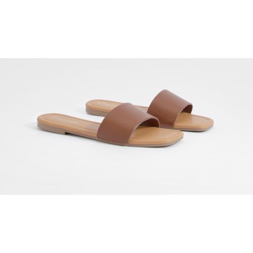 Minimal Mule Sandals, Brown - boohoo - Modalova