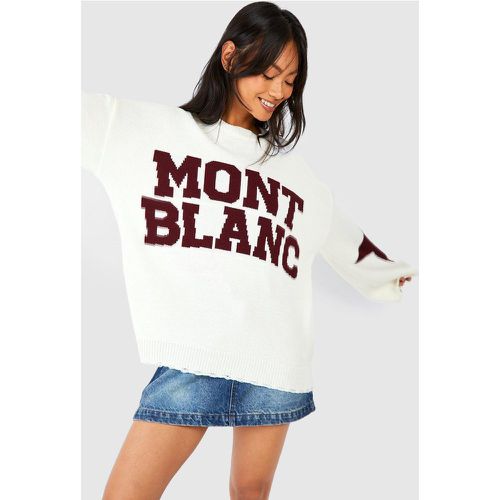 Maglione a girocollo oversize in maglia Mont Blanc - boohoo - Modalova