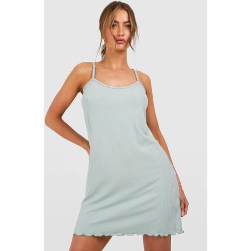 Camisón De Punto Pointelle, Verde - boohoo - Modalova