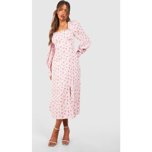 Vestito midi Milkmaid a corsetto a fiori piccoli - boohoo - Modalova