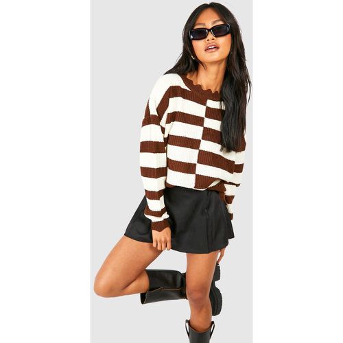 Maglione a righe miste, Beige - boohoo - Modalova