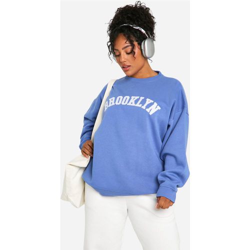 Sudadera Plus Oversize Con Aplique Brooklyn - boohoo - Modalova