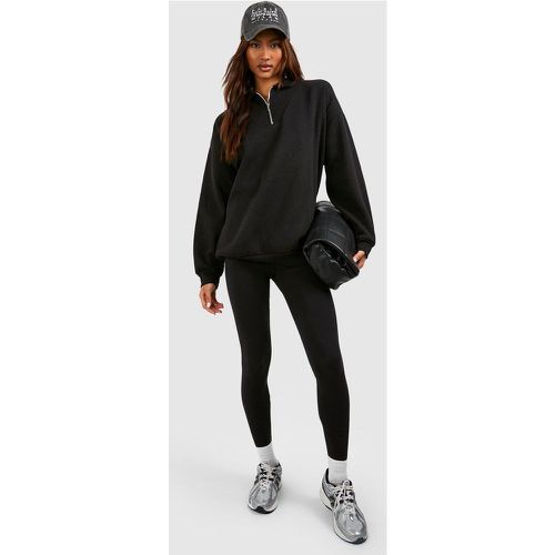 Set Tall felpa oversize con zip corta & legging - boohoo - Modalova