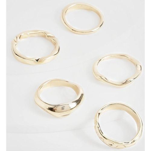 Pack De 5 Anillos Ondulados - boohoo - Modalova