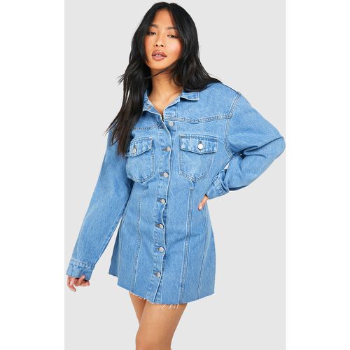 Miniabito Petite sagomato in denim - boohoo - Modalova