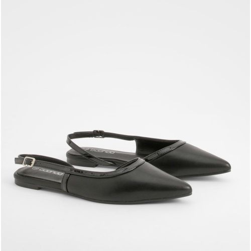 Scarpe basse slingback a punta con dettagli a contrasto - boohoo - Modalova