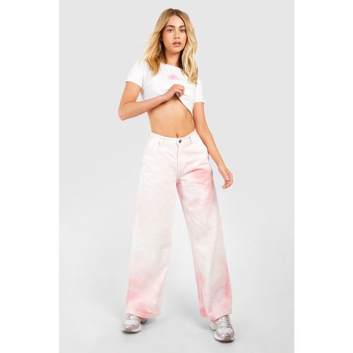 Jeans in fantasia tie dye rosa - boohoo - Modalova