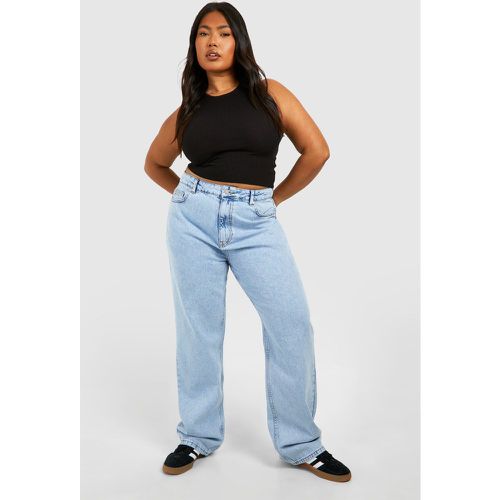 Jeans dritti Plus Size in lavaggio acido chiaro - boohoo - Modalova