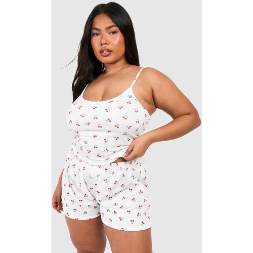 Plus Peached Cherry Print Pj Short - boohoo - Modalova