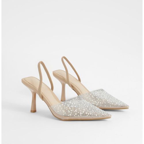 Scarpe décolleté slingback decorate con perle - boohoo - Modalova