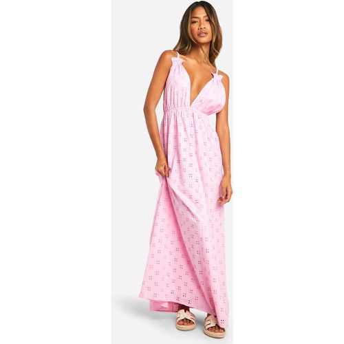Broderie Strappy Maxi Dress, Pink - boohoo - Modalova