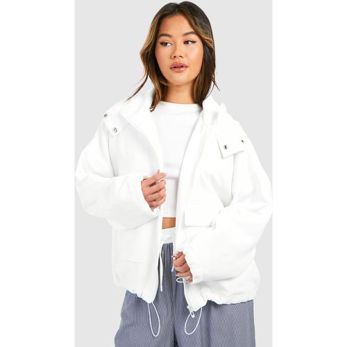 Pocket Detail Hooded Jacket, Bianco - boohoo - Modalova