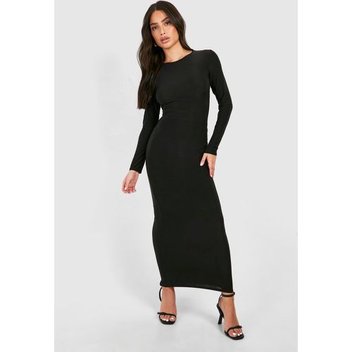 Petite Slinky Scoop Neck Long Sleeve Maxi Dress - boohoo - Modalova