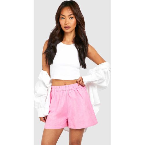 Linen Blend Shorts, Pink - boohoo - Modalova