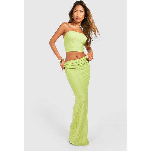 Ladder Knit Maxi Skirt, Verde - boohoo - Modalova