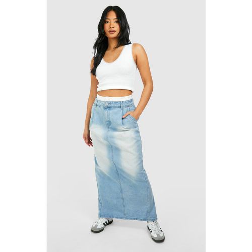 Petite Boxer Waistband Denim Maxi Skirt - boohoo - Modalova