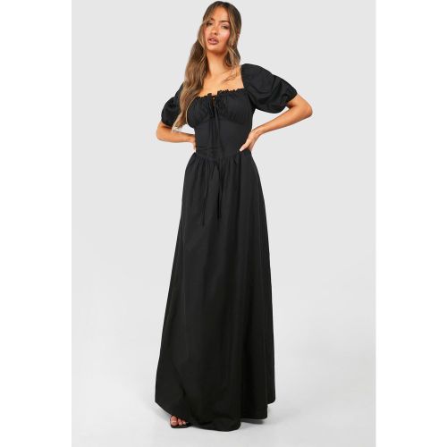 Vestito maxi stile Milkmaid in popeline - boohoo - Modalova