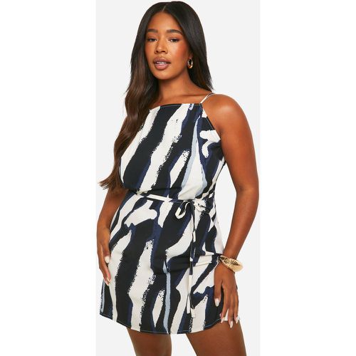 Plus Woven Zebra Print Strappy Mini Dress - boohoo - Modalova