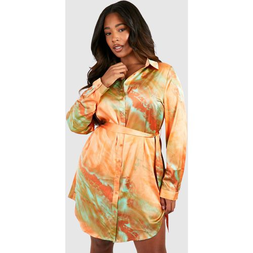 Plus Ombre Dating Printed Shirt Dress - boohoo - Modalova