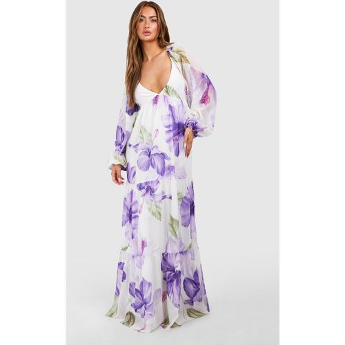 Floral Tiered Chiffon Maxi Dress - boohoo - Modalova