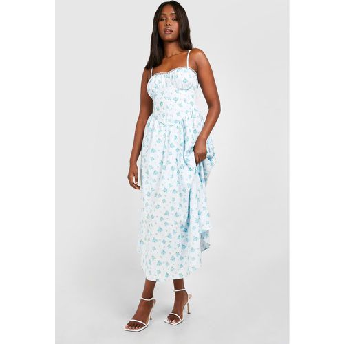 Vestito longuette Milkmaid a fiori piccoli con spalline - boohoo - Modalova