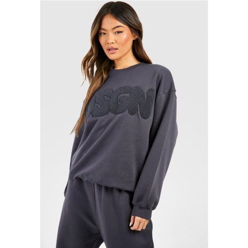 Sudadera Oversize Con Aplique De Felpa Dsgn Studio - boohoo - Modalova