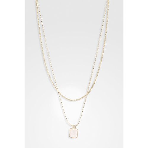 Pink Stone Layered Necklace - boohoo - Modalova