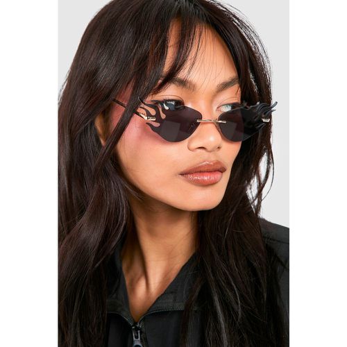 Flame Style Sunglasses, Negro - boohoo - Modalova