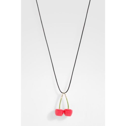 Statement Cherry Cord Necklace - boohoo - Modalova