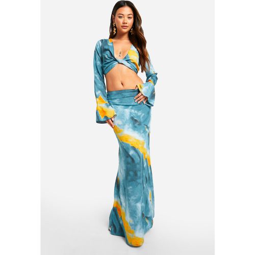 Gonna maxi in fantasia tie dye tono su tono - boohoo - Modalova