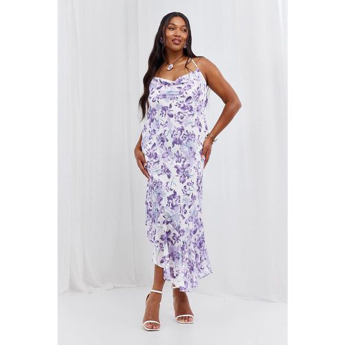 Plus Floral Cowl Back Asymmetric Maxi Dress - boohoo - Modalova