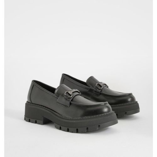 Chunky T Bar Loafers, Nero - boohoo - Modalova