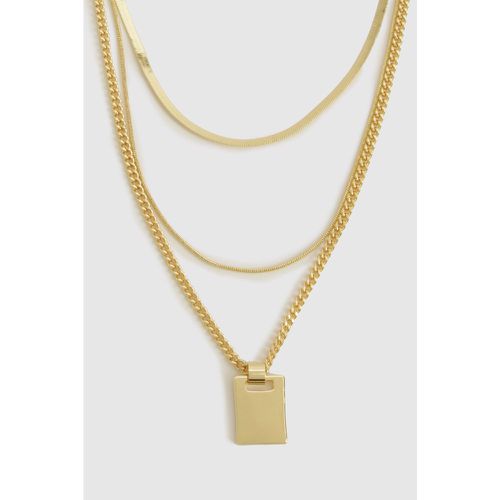 Triple Chain Pendant Necklace - boohoo - Modalova