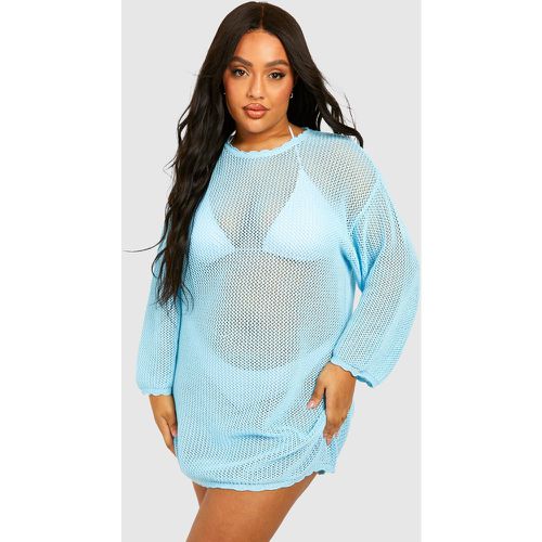 Plus Knitted Crochet Beach Dress - boohoo - Modalova