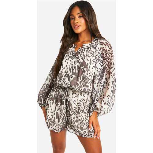 Printed Chiffon Playsuit, Multi - boohoo - Modalova