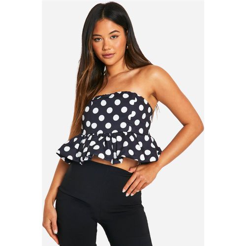 Corsetto a pois con volant sul fondo - boohoo - Modalova