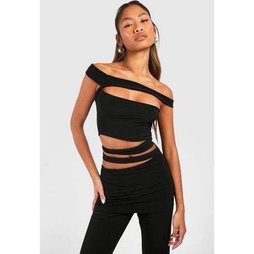 Top a fascia con cut-out, Nero - boohoo - Modalova