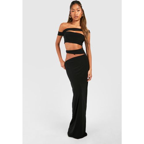 Vestido Maxi Con Abertura, Negro - boohoo - Modalova