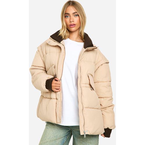 Chaqueta Acolchada Oversize Con Cuello En Contraste - boohoo - Modalova